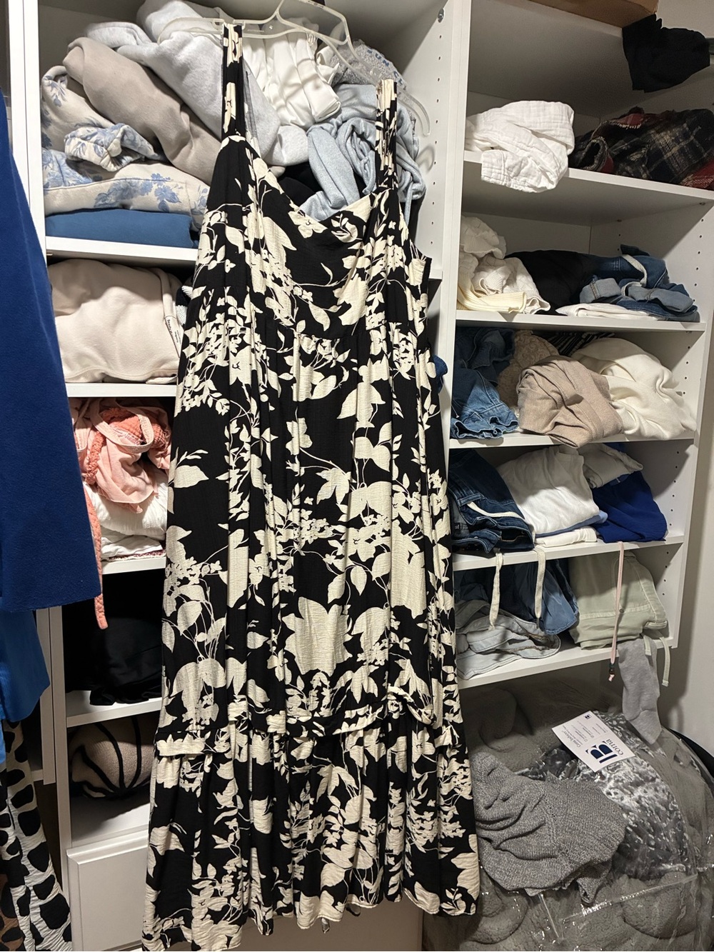 Baltic Born Black and Cream Floral Maxi Dress